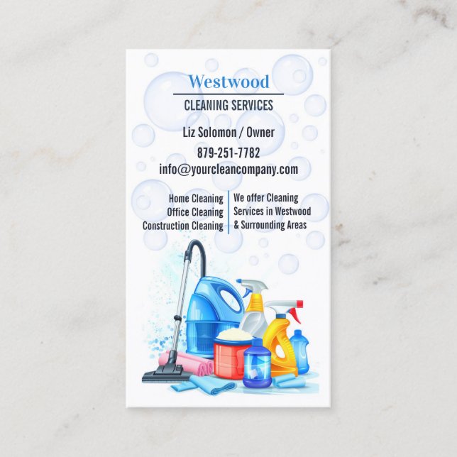 Cleaning Service Business Card (Front)