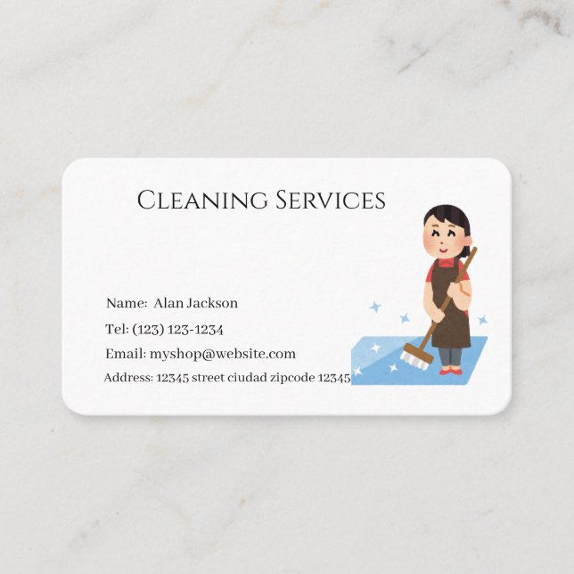 Cleaning  Service Business Card (Front)