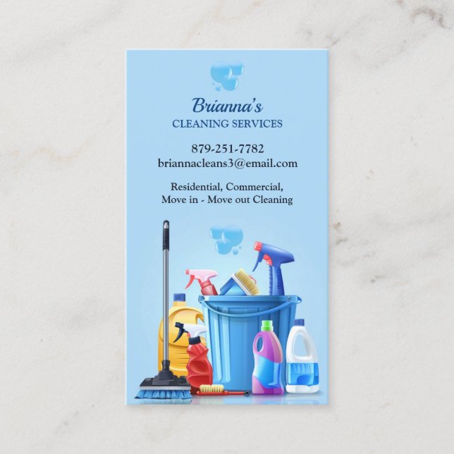 Cleaning Service Business Card (Front)
