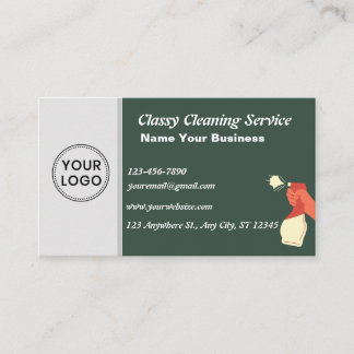 Cleaning Service Business Card - Personal Logo