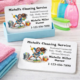 Cleaning Service Business Card with Illustration