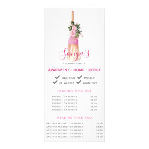 Cleaning Service Business Promotional Broom Rack Card