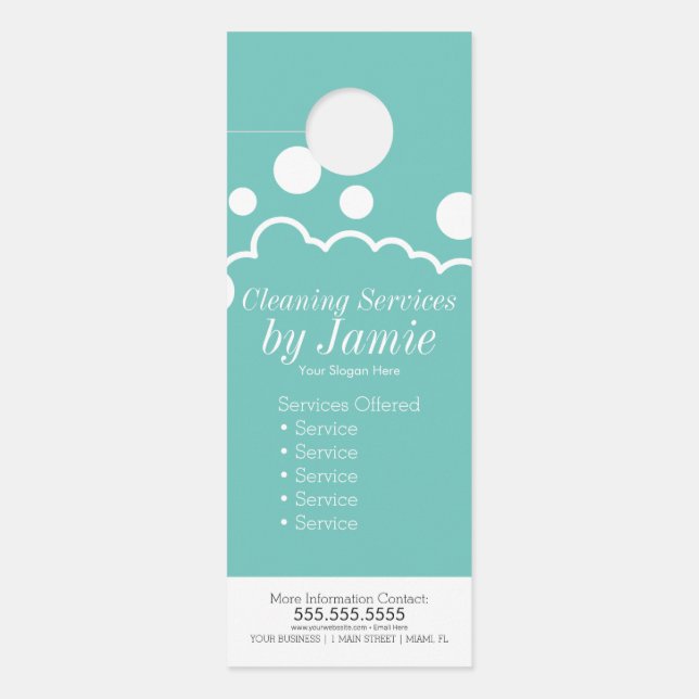 Cleaning Service Business Suds  Door Hanger (Front)