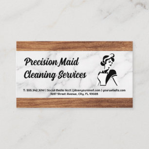 Cleaning Service Classic Maid Logo Business Card