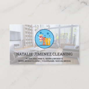 Cleaning Service Clean Home Interior Business Card