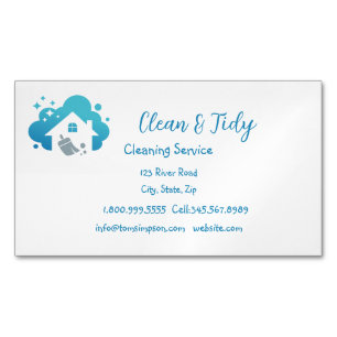 Cleaning Service Cleaners House Home Private   Magnetic Business Card