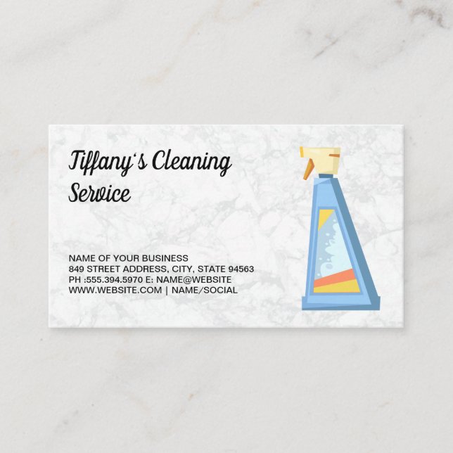 Cleaning Service | Cleaning Spray Business Card (Front)