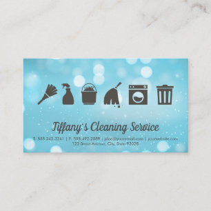Cleaning Service   Cleaning Supplies   Sparkles Business Card