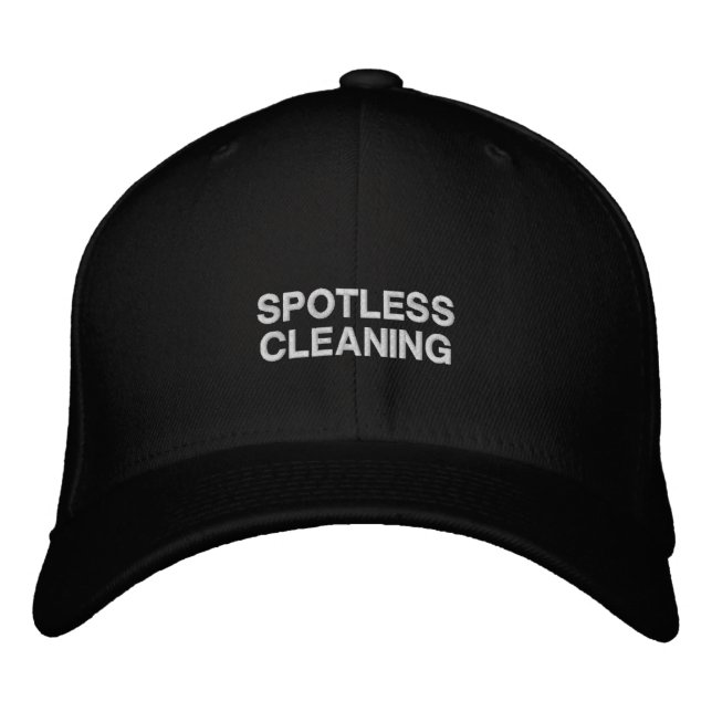 Cleaning Service Company Name Black Embroidered Hat (Front)