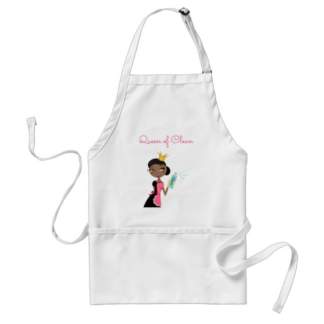Cleaning Service Ethnic Female Maid Logo Smock Standard Apron (Front)