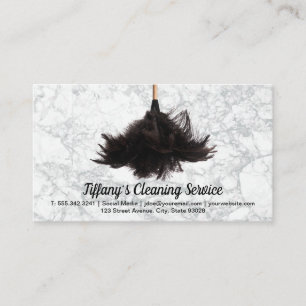 Cleaning Service Feather Duster Business Card
