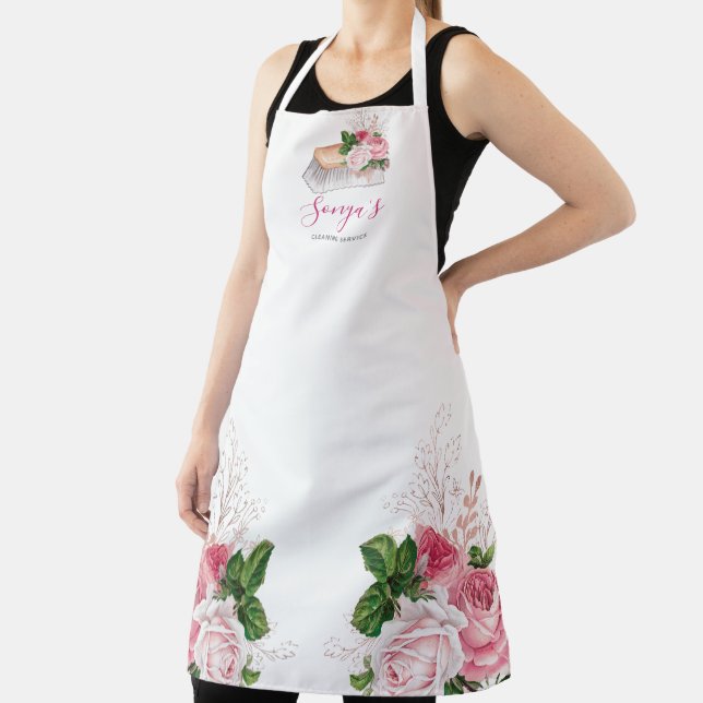Cleaning Service Floral Business Cleaning Brush Apron (Insitu)
