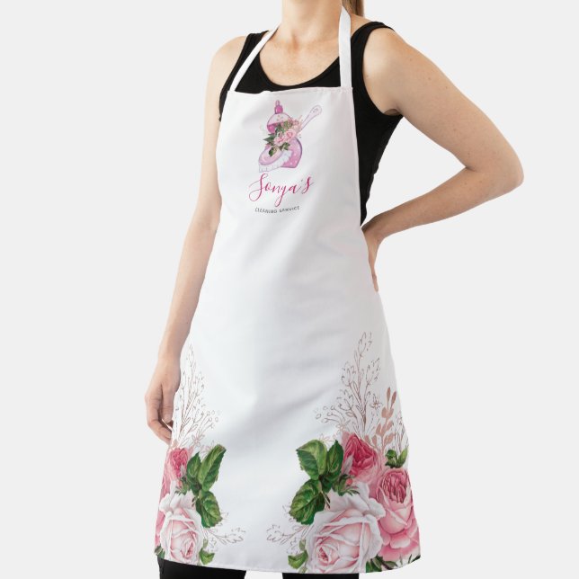 Cleaning Service Floral Business dish soap Apron (Insitu)