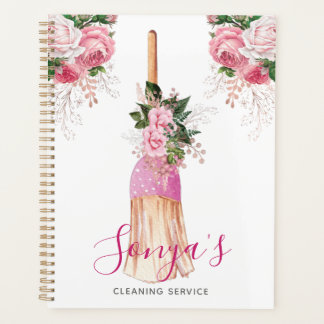 Cleaning Service Floral Cute Broom Planner