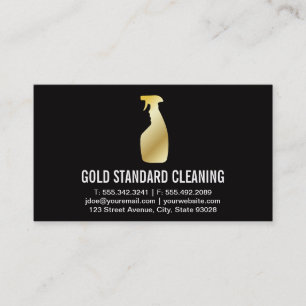 Cleaning Service (Gold) Business Card