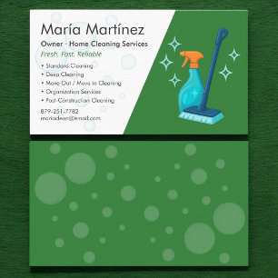 Cleaning Service Green Professional Business Card