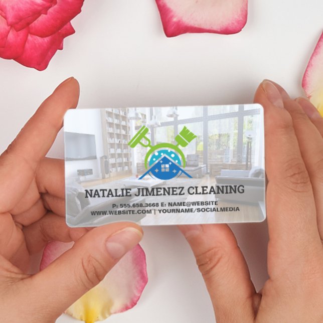 Cleaning Service | Home Mop Broom Logo Business Card (Creator Uploaded)