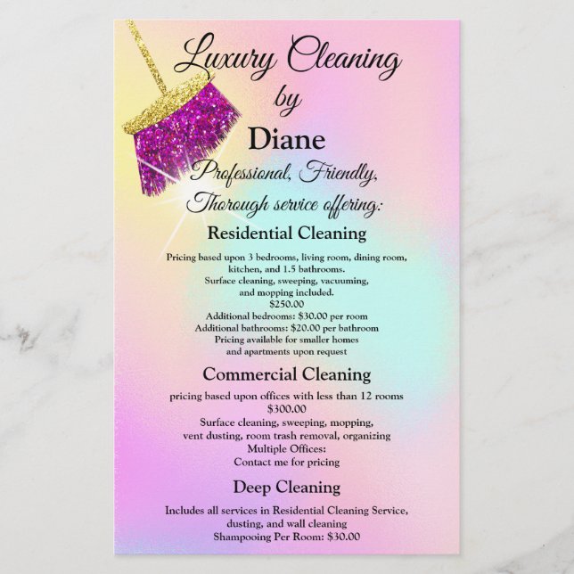 Cleaning Service House Office Keeping Maid QRCode Flyer (Front)