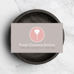 Cleaning Service, Housekeeper Vintage Style Business Card<br><div class="desc">A vintage-styled logo of a white feather duster is combined with your name or business name on this classic taupe business card template. Designed for cleaning services,  housekeepers,  maid service,  etc. © 1201AM CREATIVE</div>