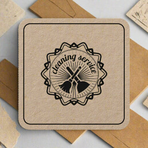 Cleaning Service Housekeeping Maid Craft Rustic Square Business Card