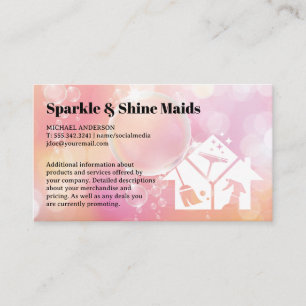 Cleaning Service Icons   Soap Bubbles Background  Business Card