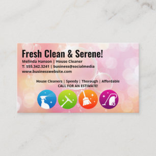 Cleaning Service Icons   Soap Bubbles Background Business Card