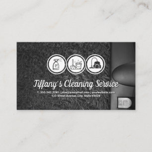 Cleaning Service Icons   Vacuuming Rug Business Card
