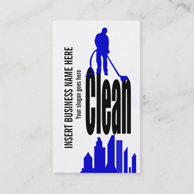 Cleaning Service industrial commercial PERSONALIZE Business Card (Front)