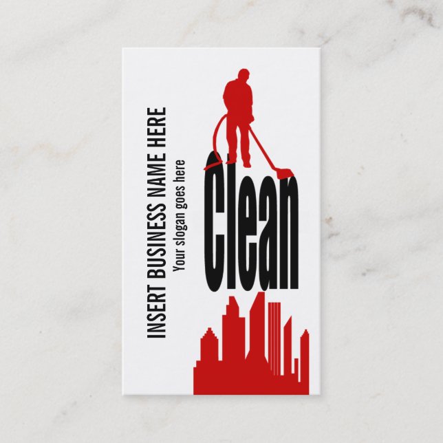 Cleaning Service industrial commercial PERSONALIZE Business Card (Front)