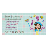 Cleaning Service Janitorial Lady Cartoon art Tools