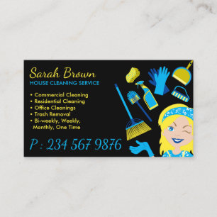 Cleaning Service Janitorial Maid Blonde Business Card