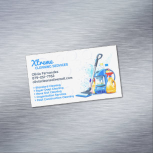 Cleaning Service Magnetic Business Card