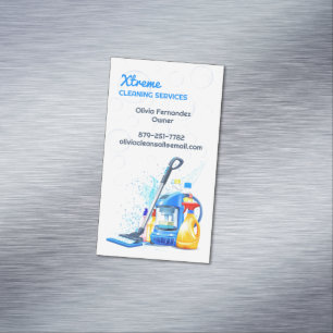 Cleaning Service Magnetic Business Card