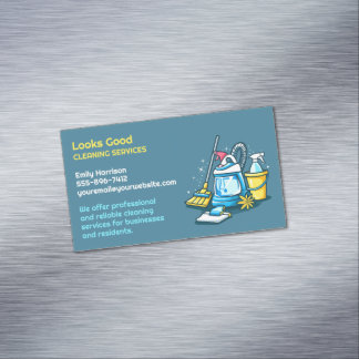 Cleaning Service Magnetic Business Card