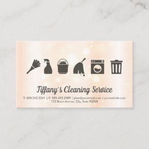 Cleaning Service   Maid Cleaning icons Business Card