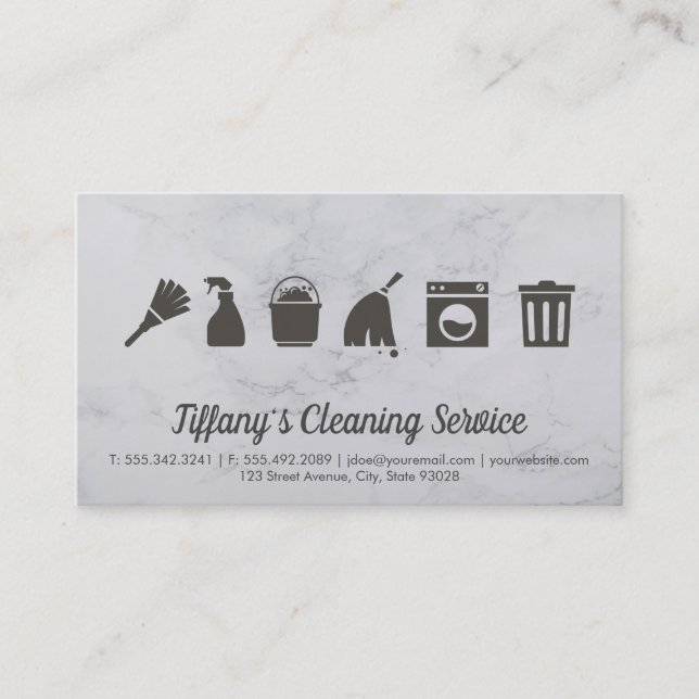 Cleaning Service | Maid Cleaning Supplies Business Card (Front)