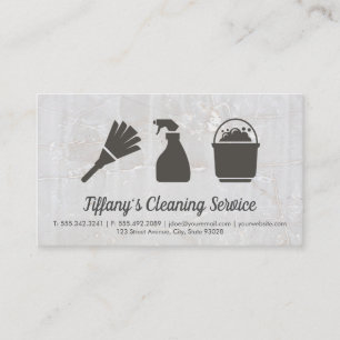 Cleaning Service Maid Cleaning Supplies Marble Business Card