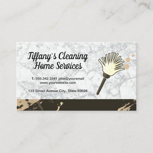 Cleaning Service | Maid | Duster Business Card (Front)