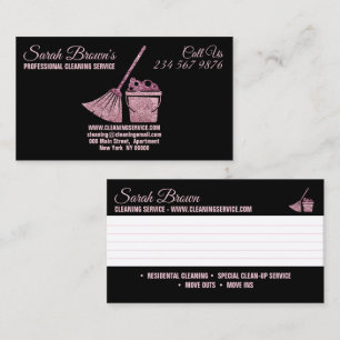 Cleaning Service Maid Janitorial note Business Card