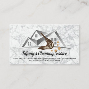 Cleaning Service Maid Mop and Home Business Card
