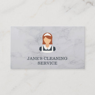 Cleaning Service Maid Service Marble Business Card