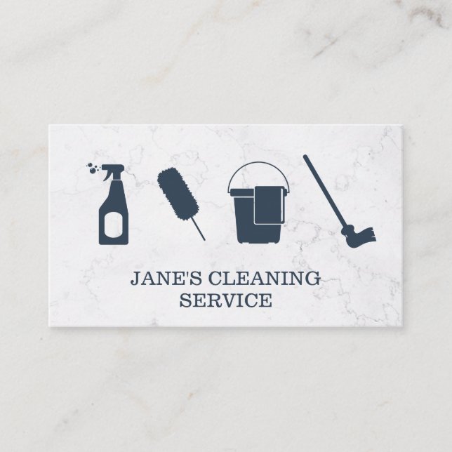 Cleaning Service | Maid Service | Marble Business Card (Front)