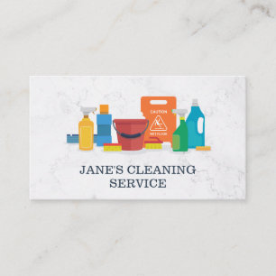 Cleaning Service Maid Service Marble Business Card