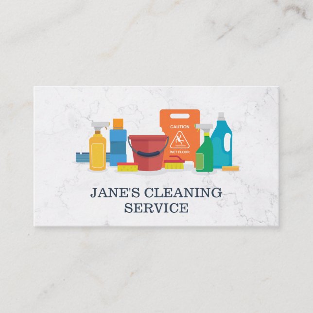 Cleaning Service | Maid Service | Marble Business Card (Front)