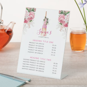 Cleaning Service Modern Business Broom Pedestal Sign