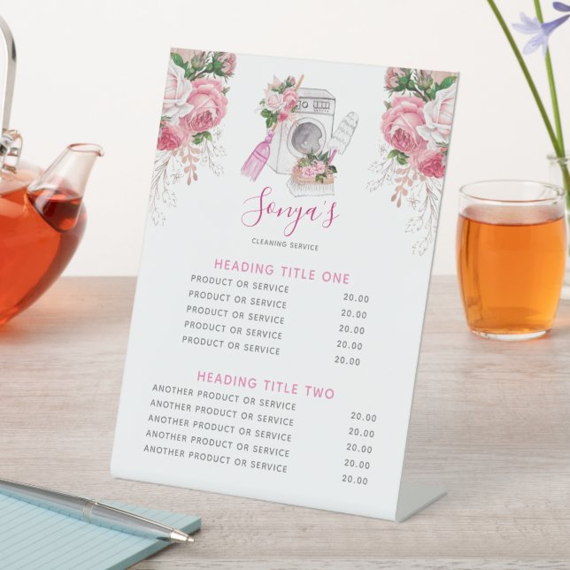 Cleaning Service Modern Business Pedestal Sign (In SItu)