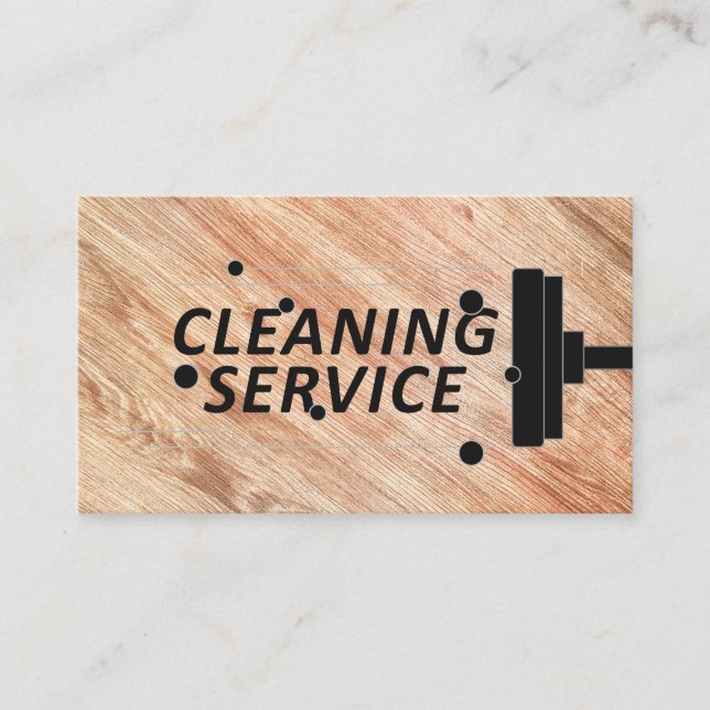 Cleaning Service | Mop Wooden Floor Business Card (Front)