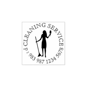 Cleaning Service Professional Janitorial Maid Rubber Stamp