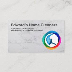 Cleaning Service   Squeegee Icon Business Card