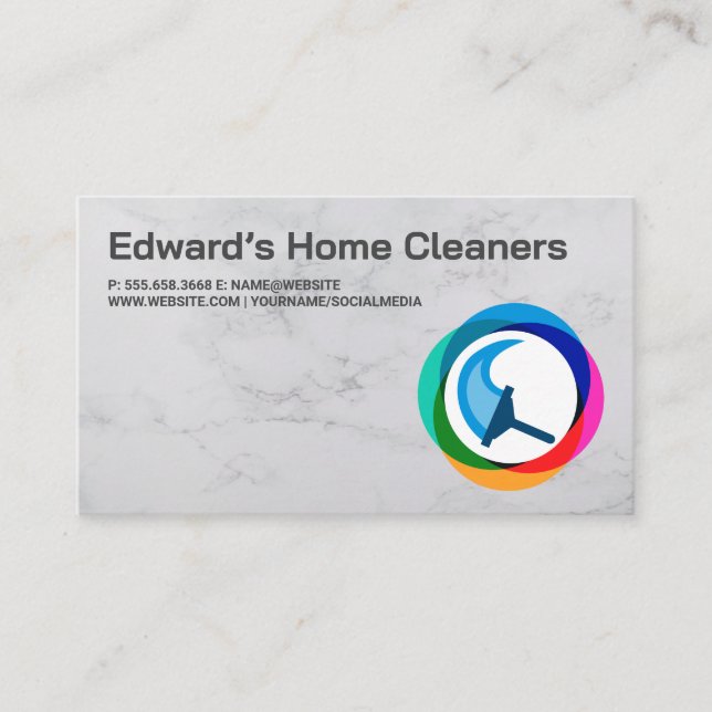 Cleaning Service | Squeegee Icon Business Card (Front)